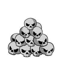 Lots of skulls. Element of Halloween and scary cemetery. vector