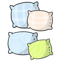 Set of pillows. Large and small object. Cartoon flat illustration. vector