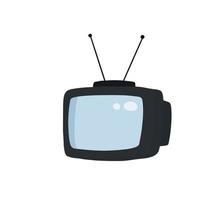 Retro TV with antenna. Television screen. vector