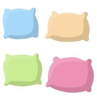 Set of pillows. Large and small object. Cartoon flat illustration. vector