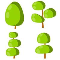 Trees for summer nature. Park and forest with green leaves. vector