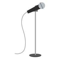 Microphone. Gray mic on stand. vector