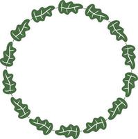 leaves pattern circular frame design, border element with leaf creation. vector