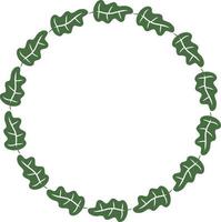 leaves pattern circular frame design, border element with leaf creation. vector