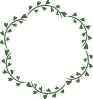 leaves pattern circular frame design, border element with leaf creation. vector