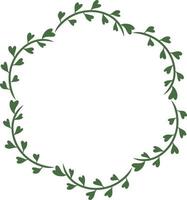 leaves pattern circular frame design, border element with leaf creation. vector