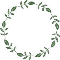 leaves pattern circular frame design, border element with leaf creation. vector