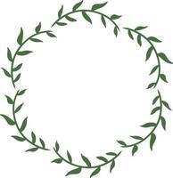 leaves pattern circular frame design, border element with leaf creation. vector