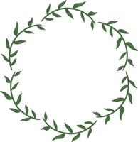 leaves pattern circular frame design, border element with leaf creation. vector