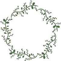 leaves pattern circular frame design, border element with leaf creation. vector