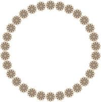 Flower pattern circular frame design, Border element with flower creation. vector