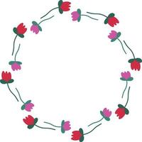 Flower pattern circular frame design, Border element with flower creation. vector