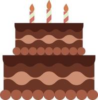 Chocolate Cake icon design, Birthday Cake Element Illustration. vector