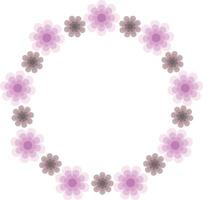 hermoso diseño de marco circular con patrón de flores, elemento de borde con creación de flores. vector