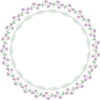 hermoso diseño de marco circular con patrón de flores, elemento de borde con creación de flores. vector