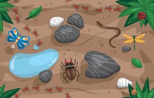 Insects in the Garden Seamless Background vector