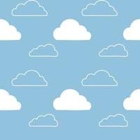 Vector seamless pattern. Clouds, rain, drops, tears, rainbow, stars, the Sun, Moon, heart. Weather at the day or night. Hand drawn in doodle style. Lovely background for printing on paper or fabric.