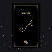 Scorpio Signs, Zodiac Background. Beautiful vector images in the middle of a stellar galaxy with the constellation