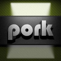 pork word of iron on carbon photo