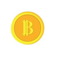 Golden bitcoin coin realistic 3d vector