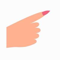 Vector illustration. Hand gesture showing number one. Simple doodle hand drawn style.