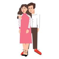 hombre y mujer abrazándose amorosamente ilustración vectorial vector