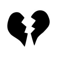 silhouette of a broken heart vector drawing