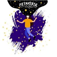 The metaverse takes place in a virtual space. vector