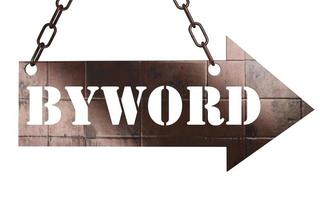 byword word on metal pointer photo