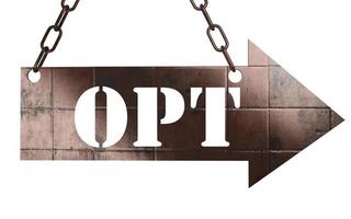 opt word on metal pointer photo