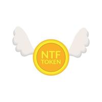 ntv token icon with wings realistic 3d vector