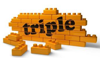 triple word on yellow brick wall photo