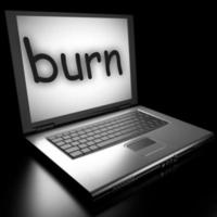 burn word on laptop photo