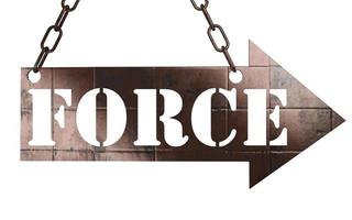 force word on metal pointer photo