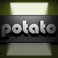 potato word of iron on carbon photo