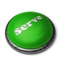 serve word on green button isolated on white photo