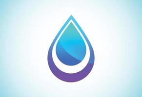 símbolo de signo de logotipo de gota de agua abstracto sobre fondo blanco, plantilla de diseño de logotipo de gota de agua. vector