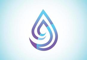 símbolo de signo de logotipo de gota de agua abstracto sobre fondo blanco, plantilla de diseño de logotipo de gota de agua. vector