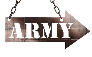 army word on metal pointer photo