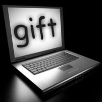 gift word on laptop photo