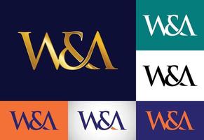 plantilla de vector de diseño de logotipo de letra monograma inicial wa. diseño de logotipo de letra wa