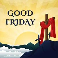 Cross with Cloth on Good Friday vector