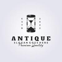 diseño de ilustración de vector de logotipo de reloj de arena antiguo antiguo