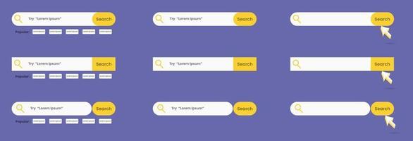 Set of Search Bar Buttons Vector Template