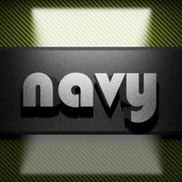 navy word of iron on carbon photo