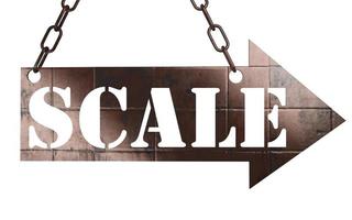 scale word on metal pointer photo