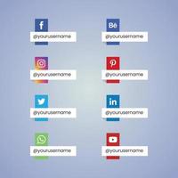 Set of Abstract Lower Third Design Template vector
