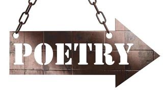 poetry word on metal pointer photo