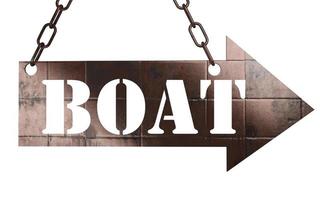 boat word on metal pointer photo