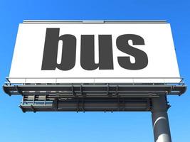 bus word on billboard photo